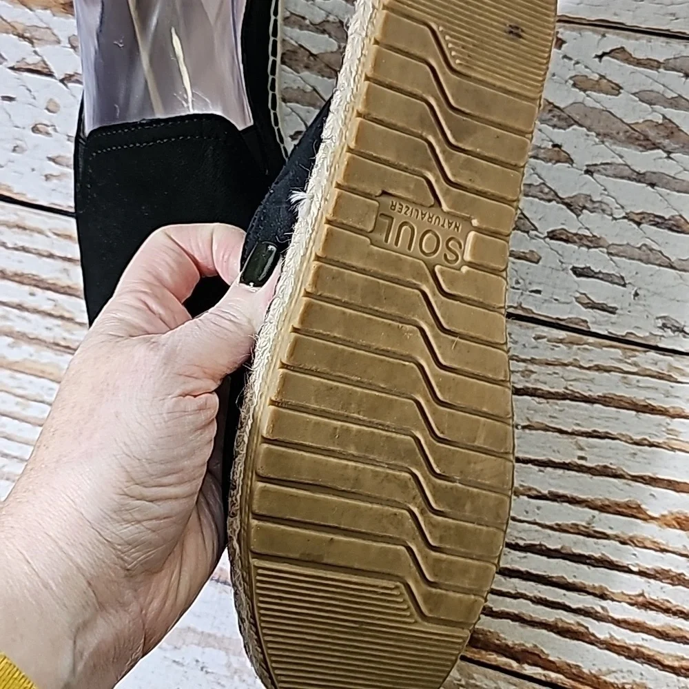 Black Espadrille Slip-On Shoes - Picture 4 of 5